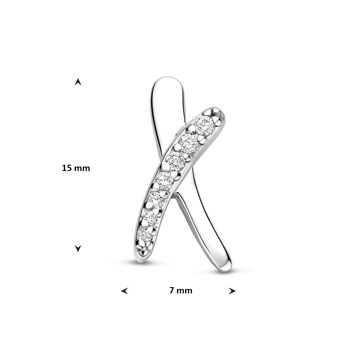 Pendentif argent pour femme avec zircone – sertissage pavé 15 mm