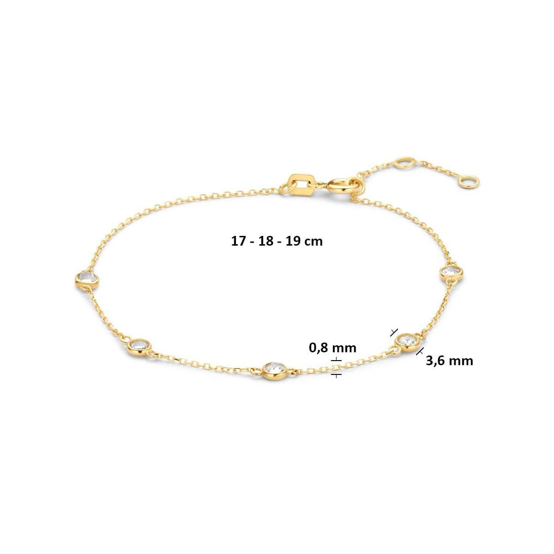 9k geelgouden armband met zirkonia