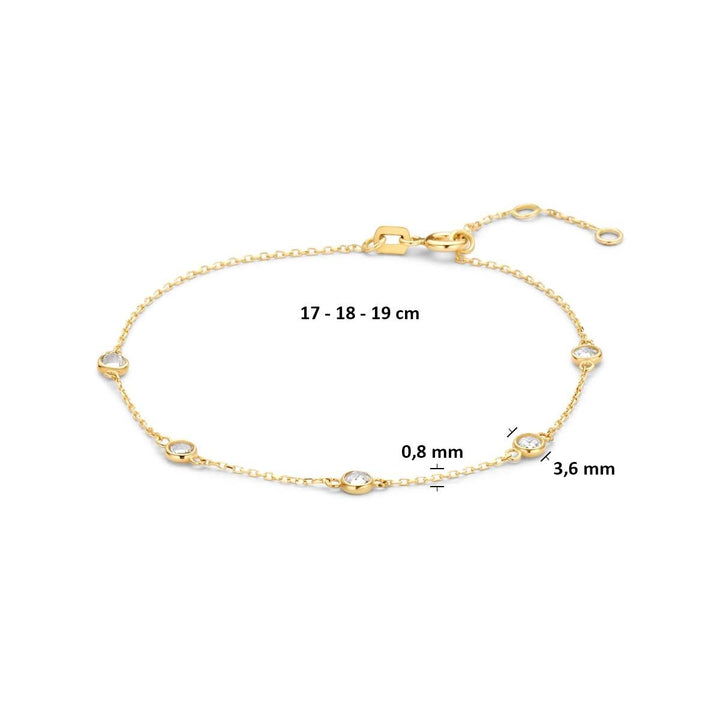 9k geelgouden armband met zirkonia