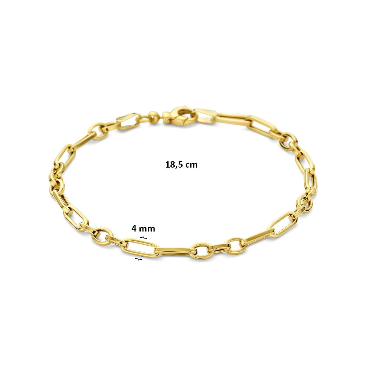 bracelet en or jaune ancre – 4mm de large