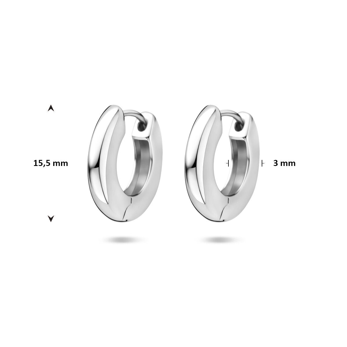 Créoles en argent avec fermoir à charnière – rhodié argent 925