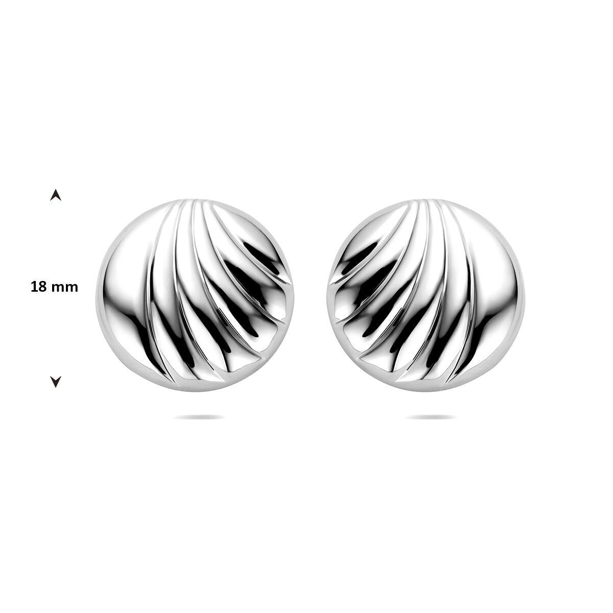 Puces d'oreilles rhodiées en argent pour femme – 18 mm
