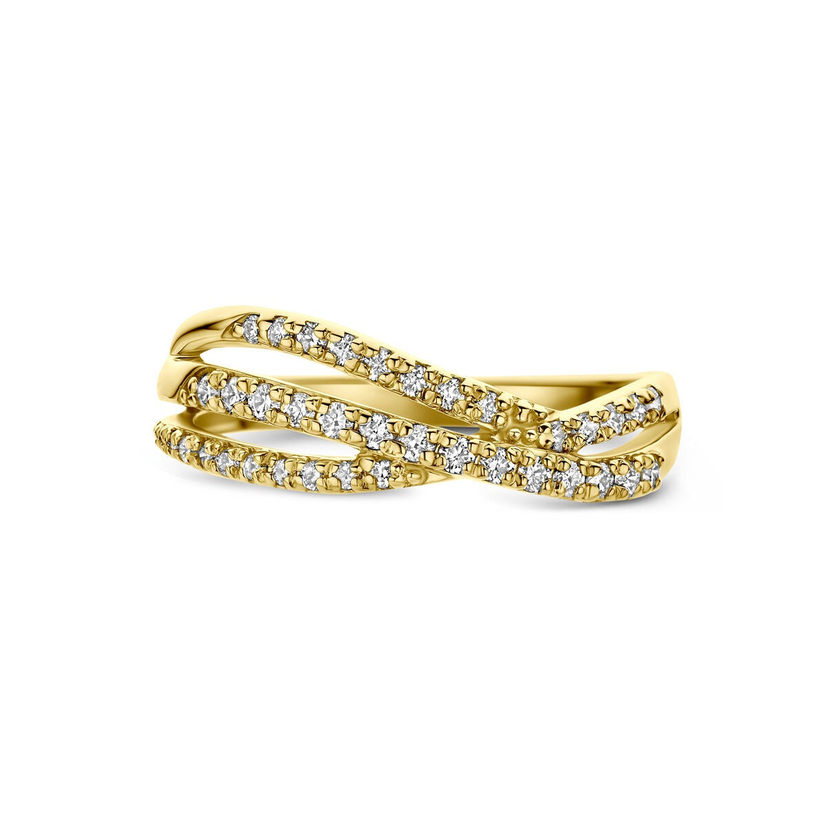 Bague en or jaune 14k avec diamant cultivé en laboratoire