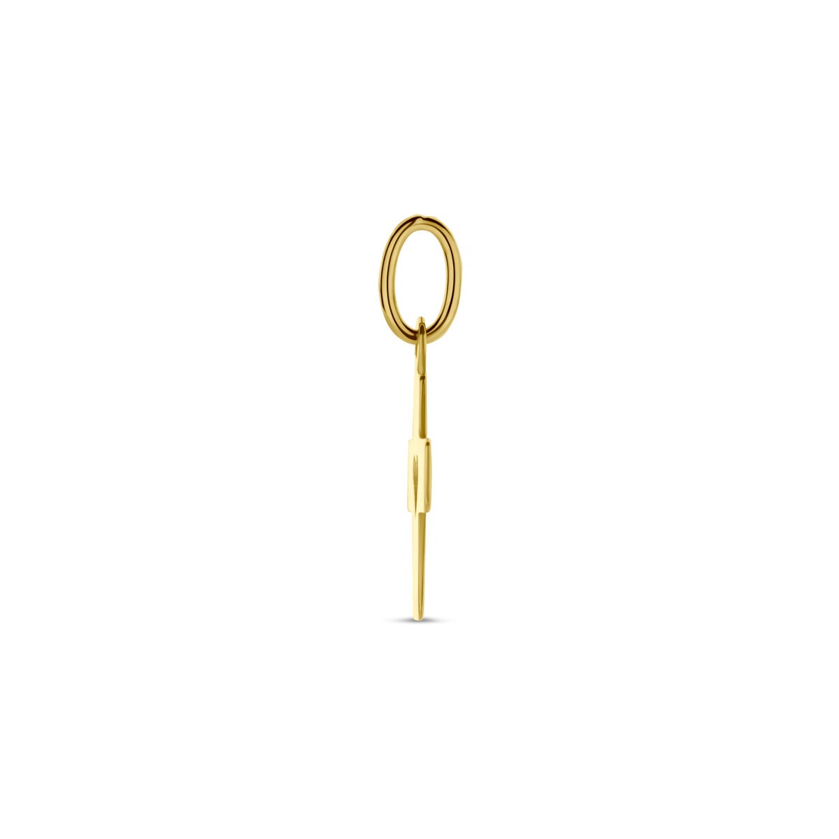 pendentif croix en or jaune avec cœur 18mm