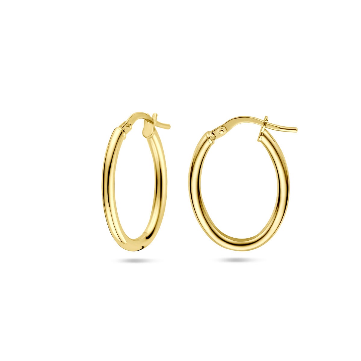 Créoles en or jaune 14k avec noyau en argent – Silgold