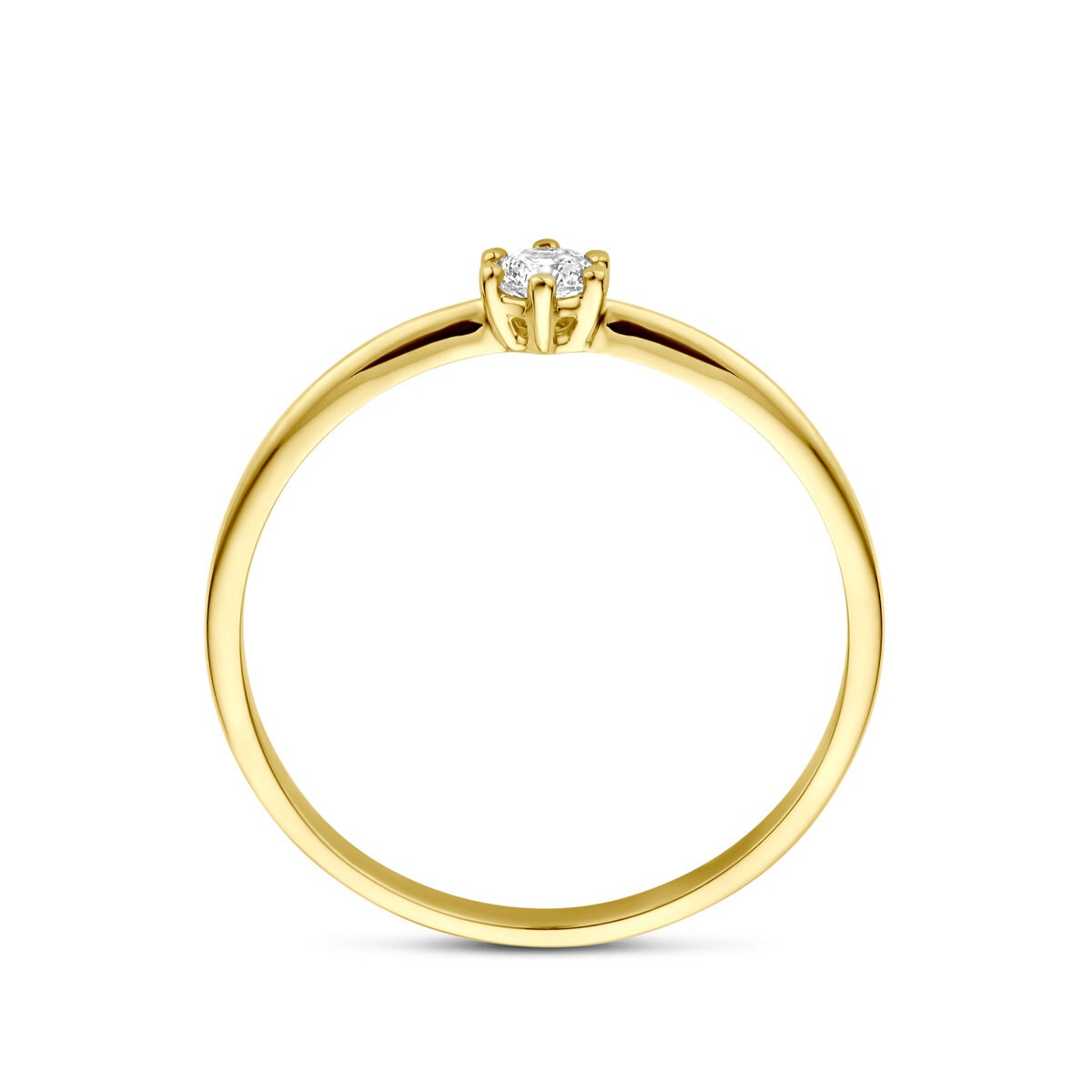 Bague pour femme en or jaune avec zircone – 14k or jaune