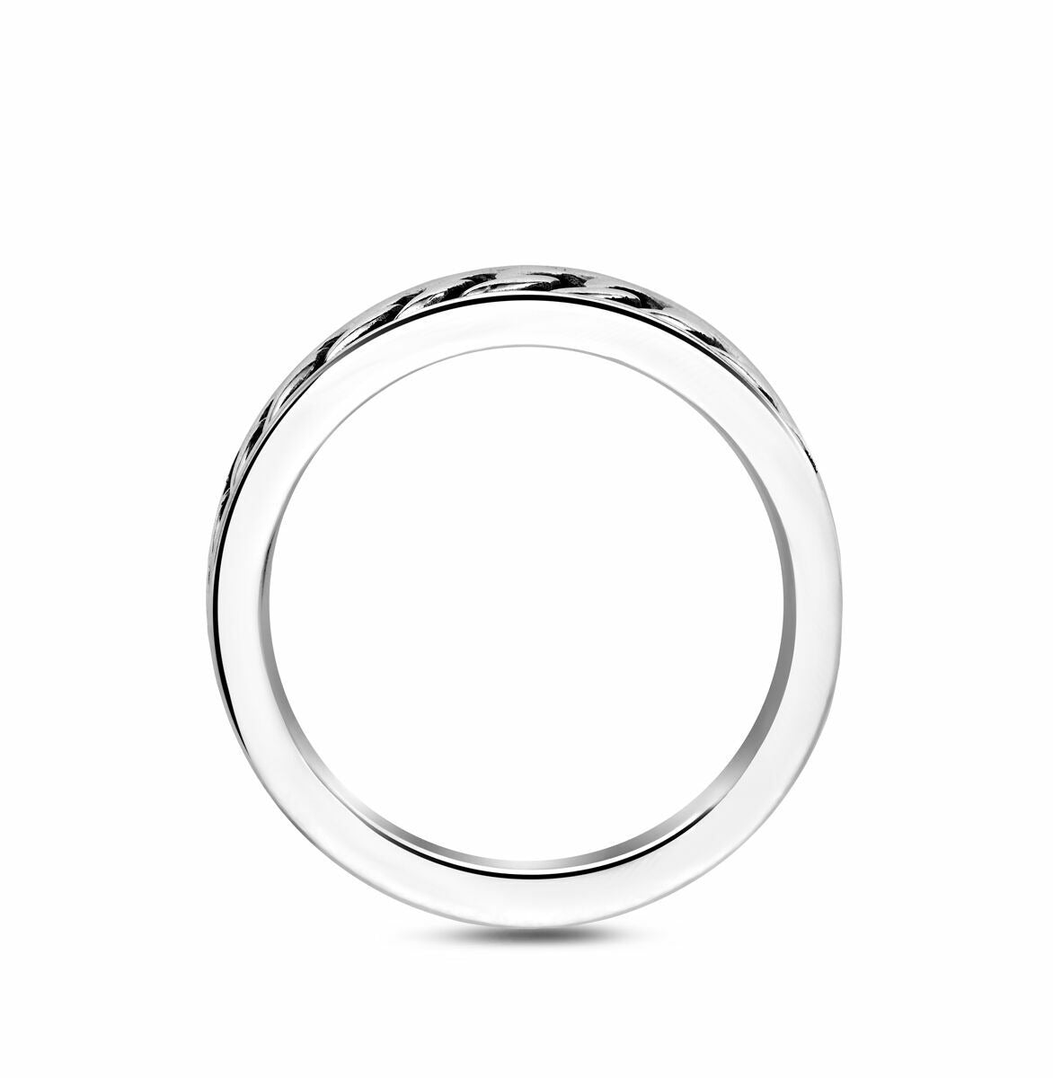 Bague pour homme en argent oxydé – bague robuste en argent 925 avec finition au caractère affirmé