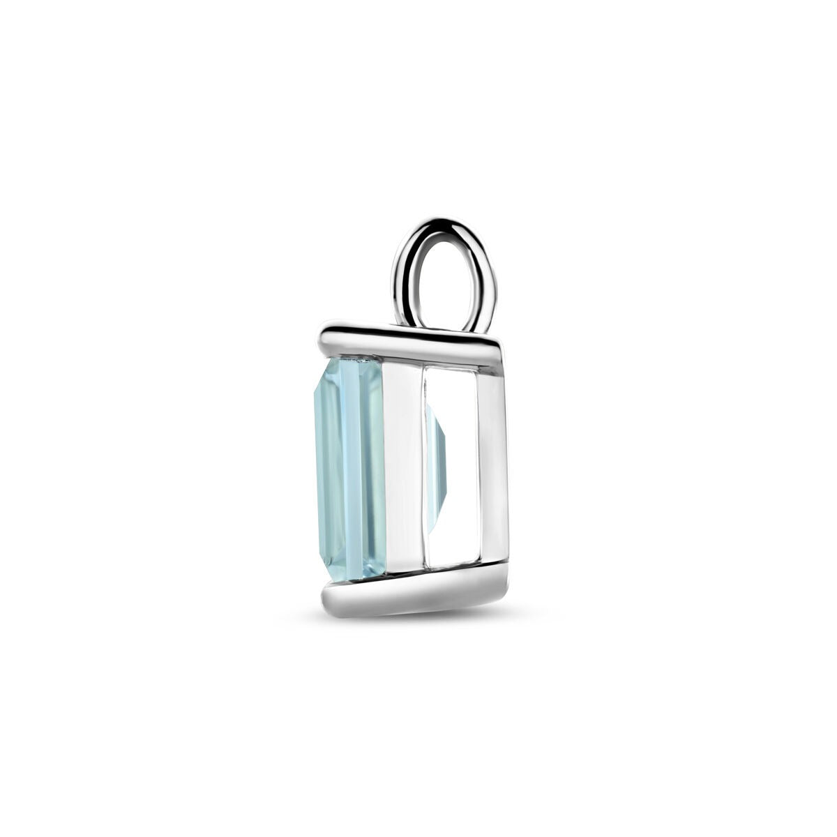 Pendentif en argent avec topaze bleu ciel – rhodié 925 argent, 14,5 x 8,5 mm