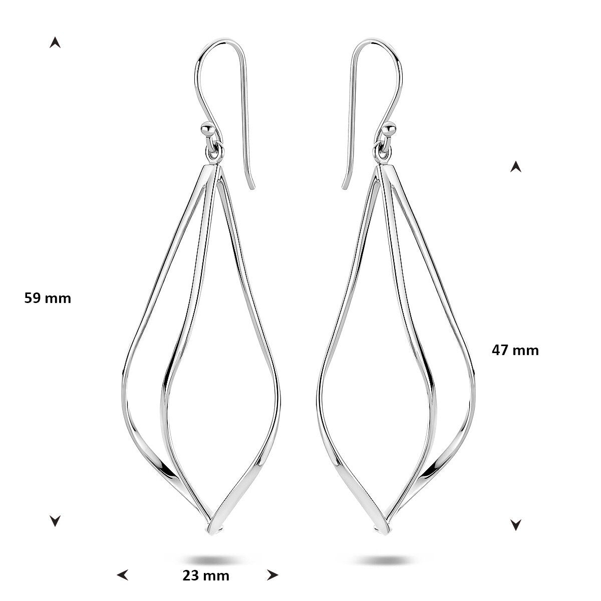 Boucles d'oreilles en argent – rhodié argent 925