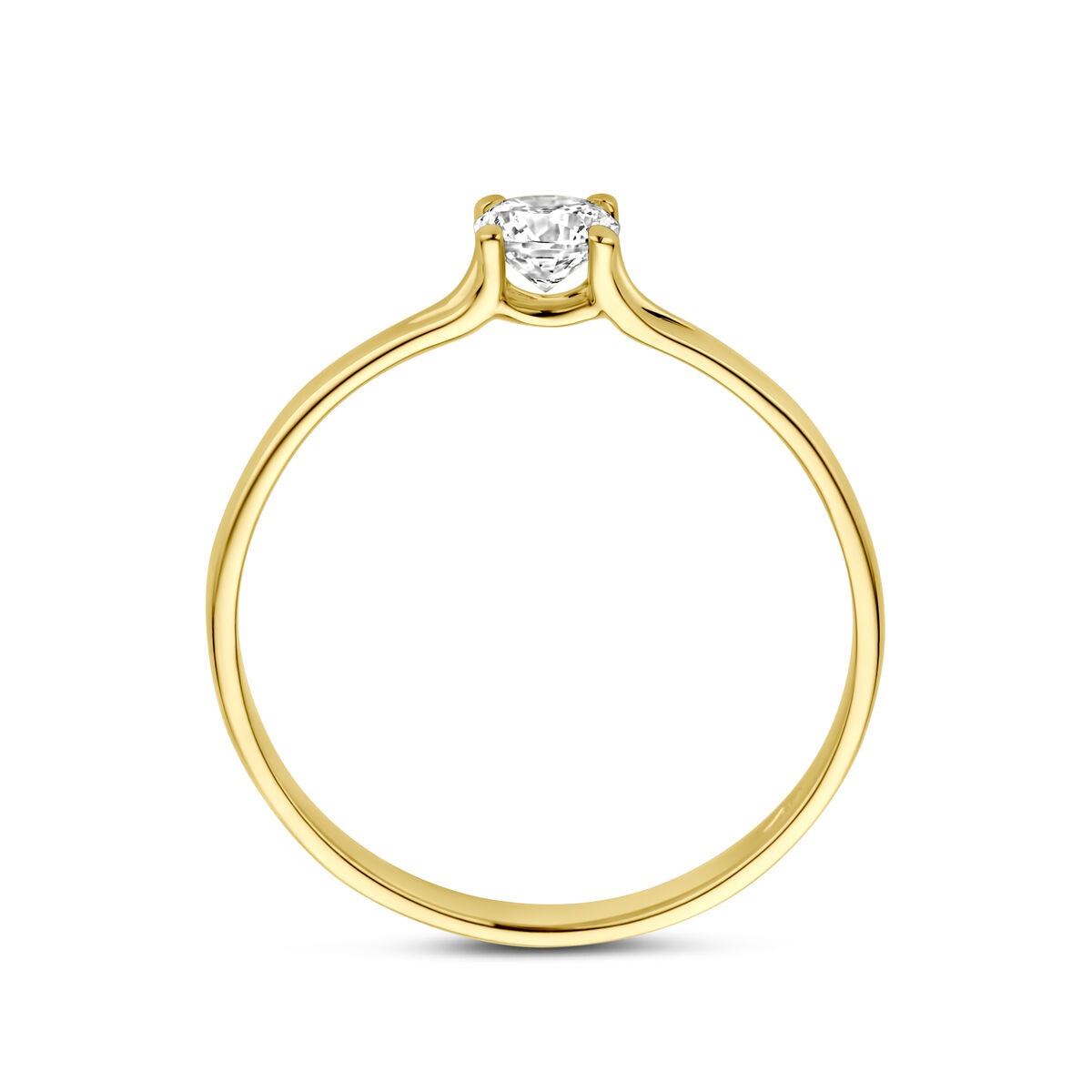 Bague pour femme en or jaune avec zircone – 14k or jaune