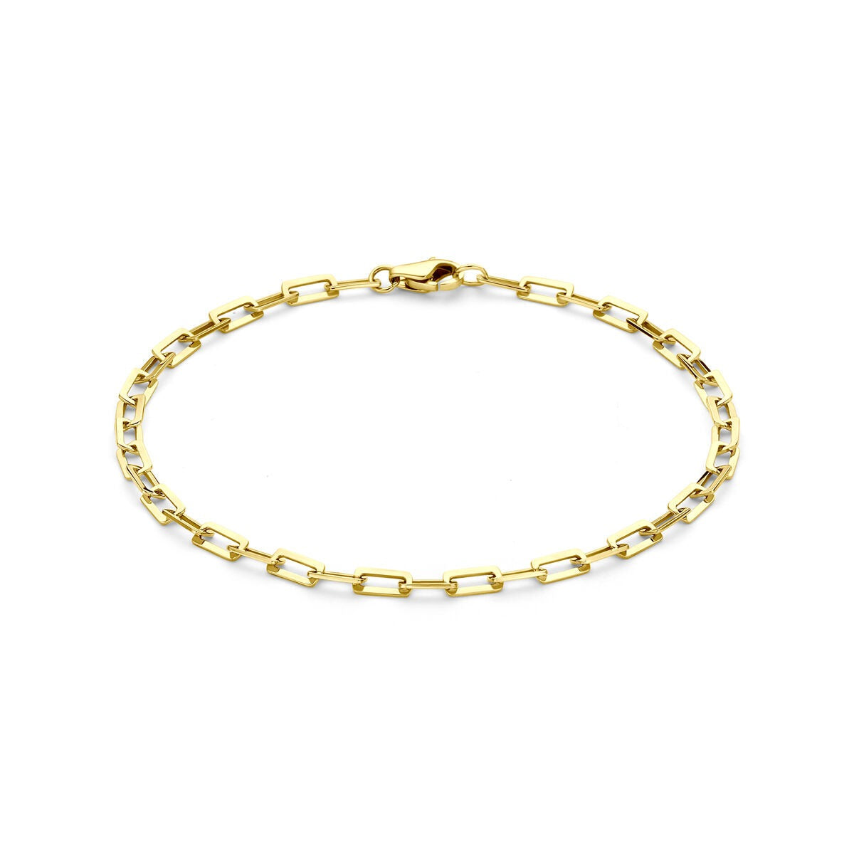 Bracelet en or 14 carats avec maillons en forme d'ancre.