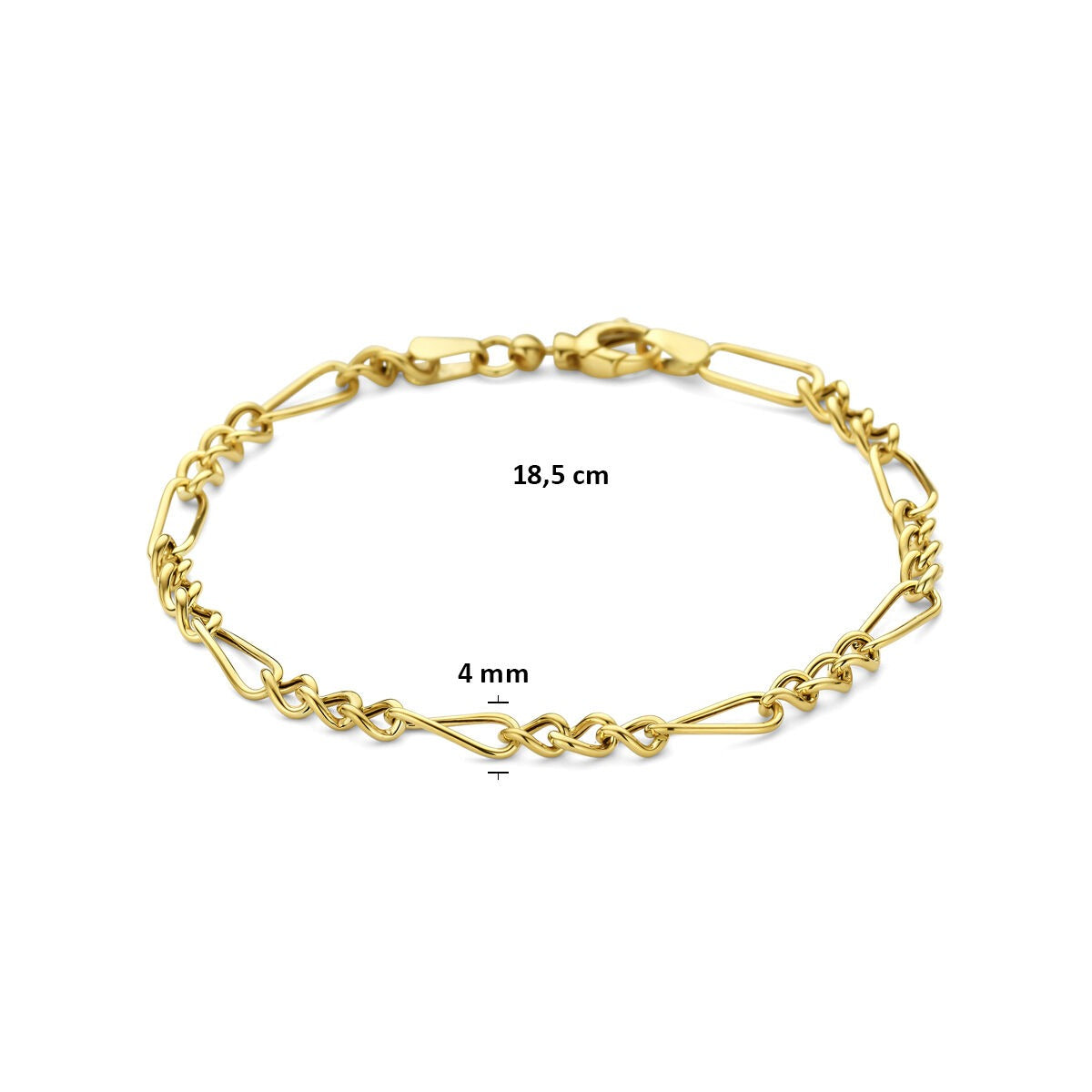 Bracelet en ancre en or jaune 9k pour femme