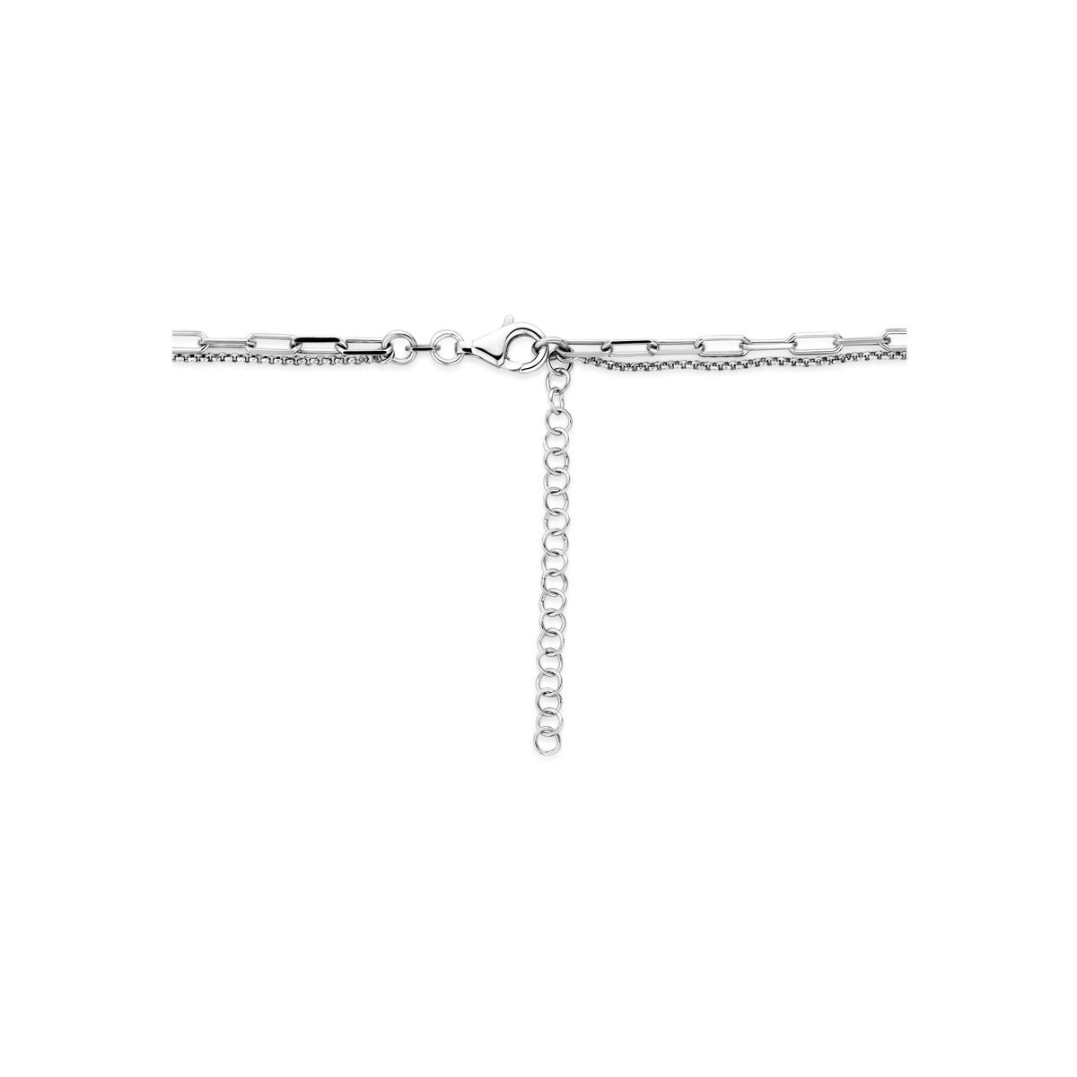Collier en argent rhodié avec perle