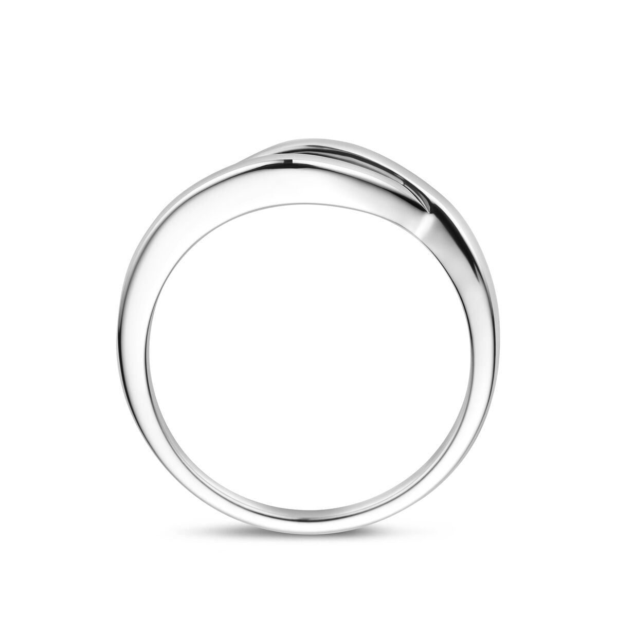 Bague pour femme en argent rhodié – 6 mm de large
