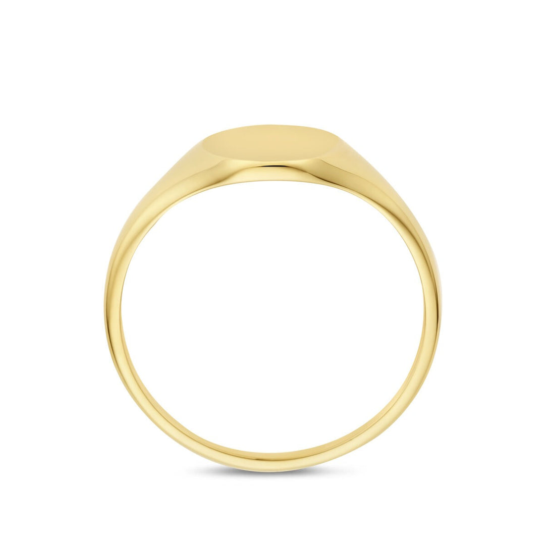 Graveer ring 9k geelgoud ovaal – Dames zegelring zonder steen