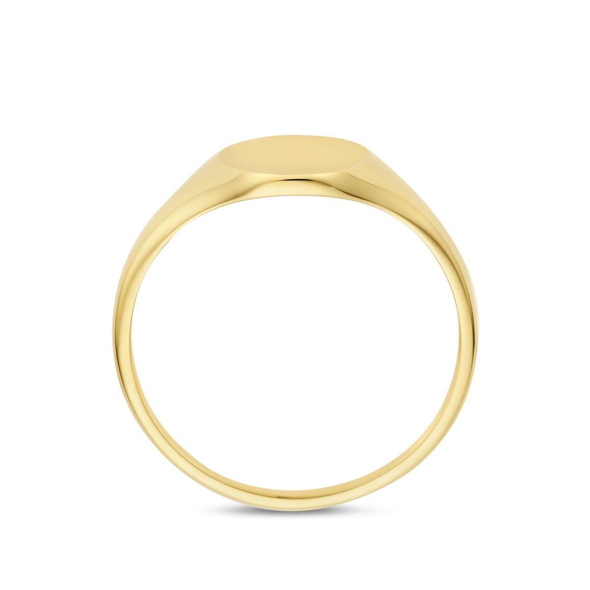Bague gravée 9k or jaune ovale – Chevalière pour femme sans pierre