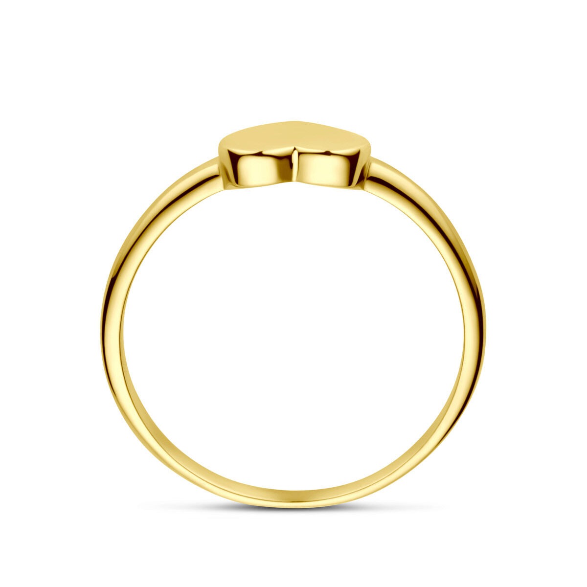bague en or jaune 9k avec cœur
