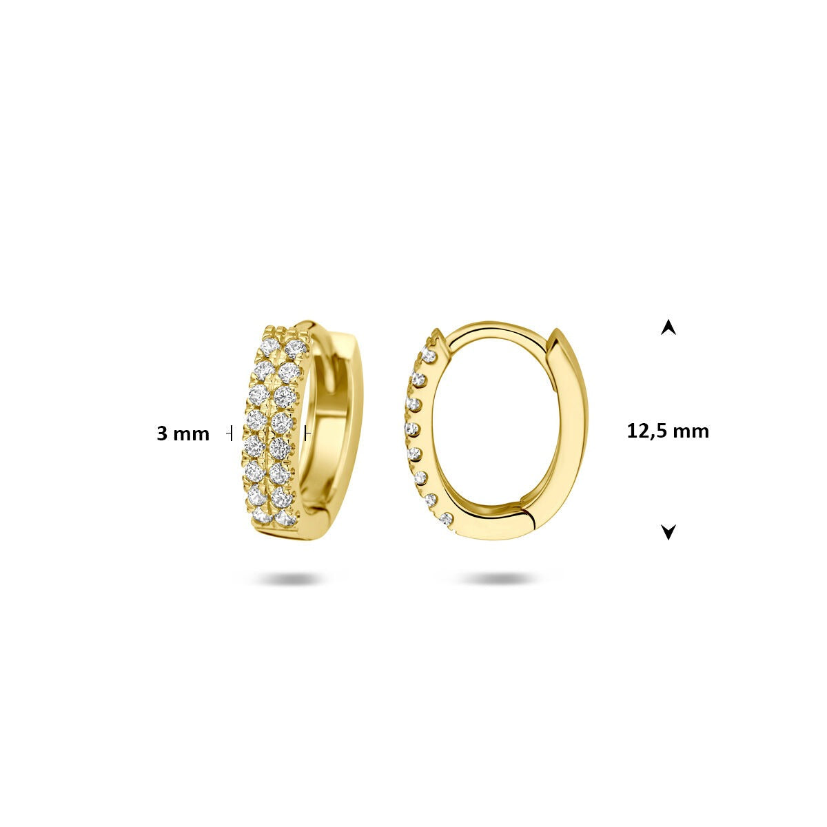 Créoles en or jaune 14k avec zircone