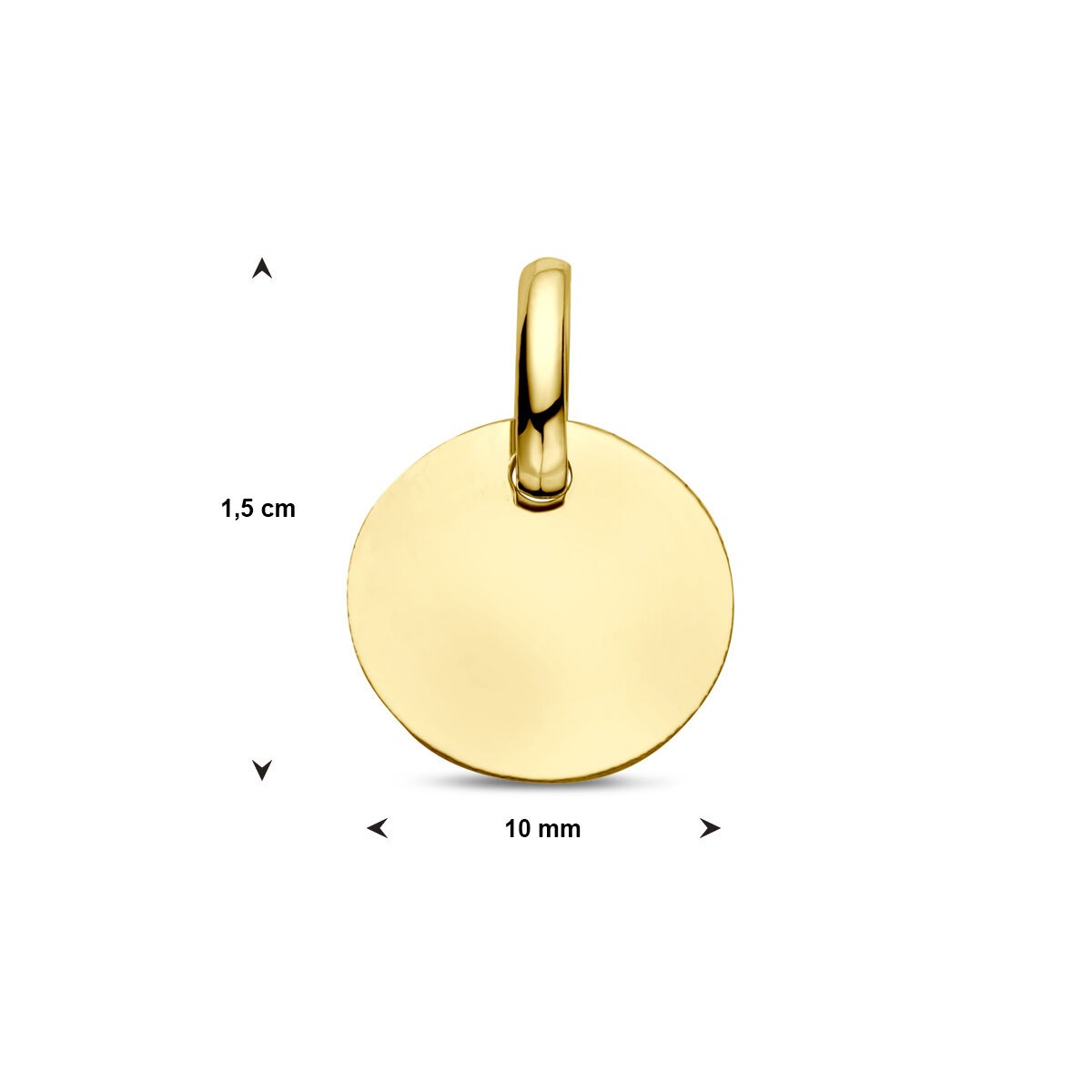pendentif rond en or jaune 9k à graver