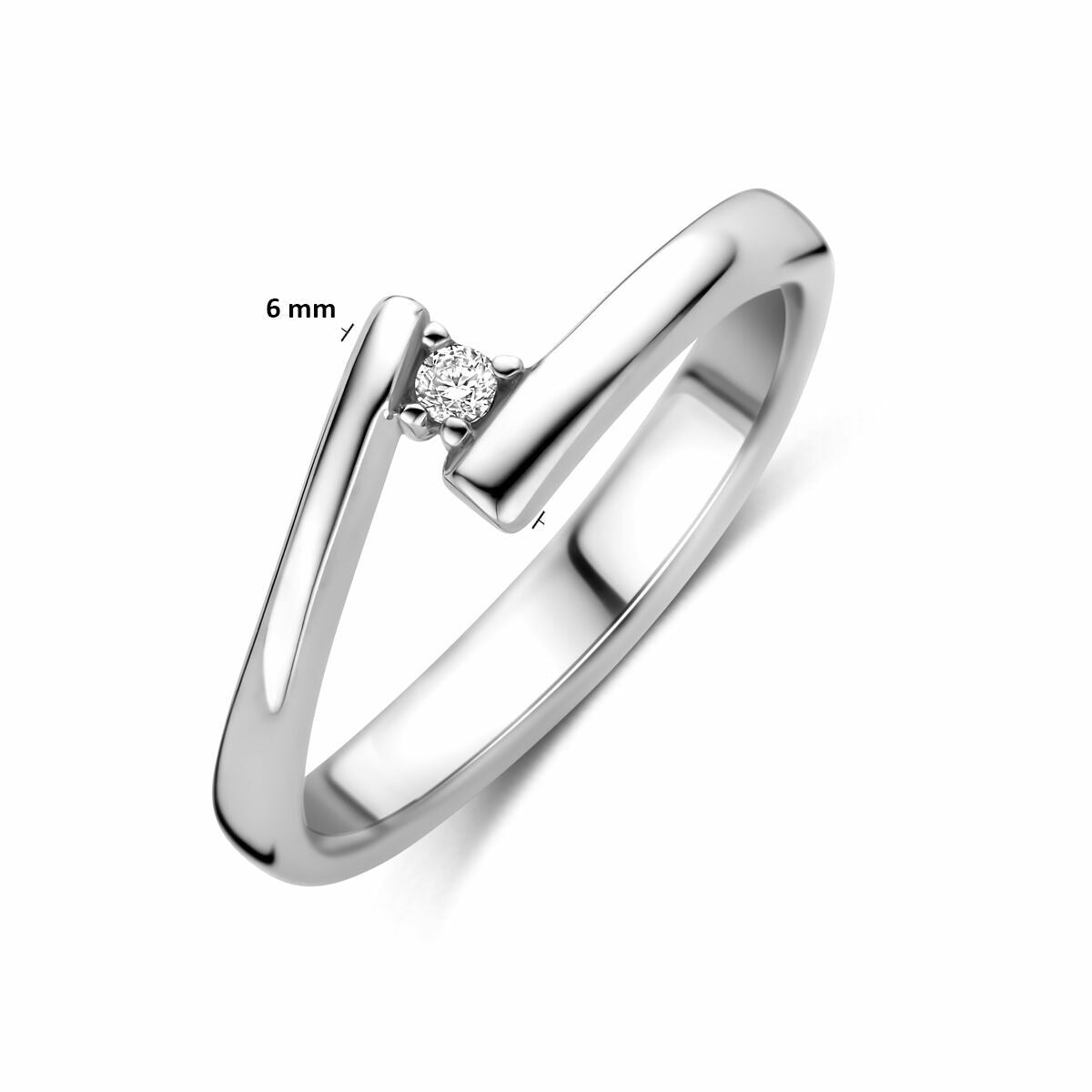 Bague pour femme en argent avec zircone – rhodiée argent 925