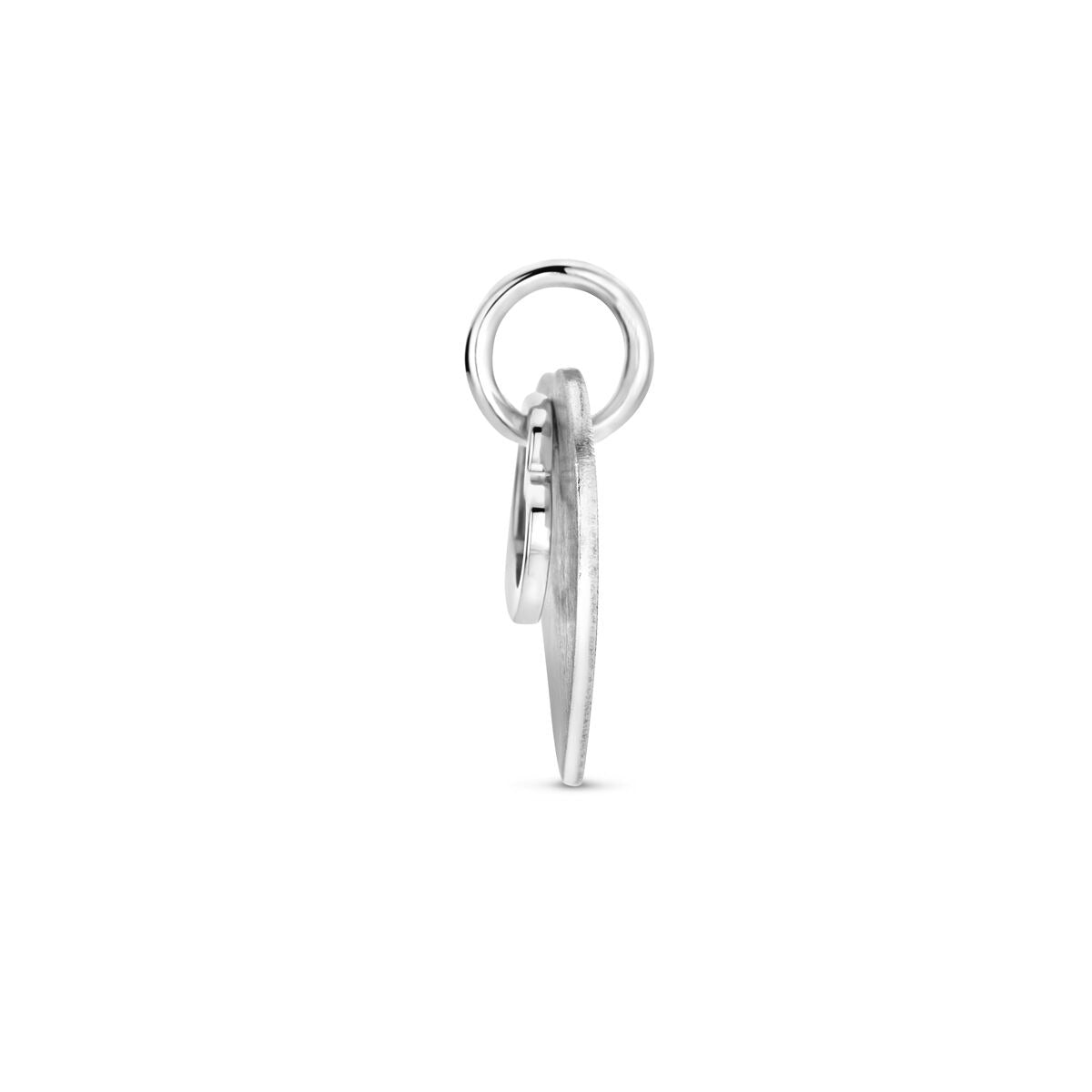Pendentif en forme de cœur en argent – rhodié 925 argent, mat et poli