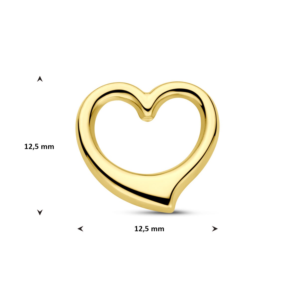 pendentif en or jaune en forme de cœur pour femme