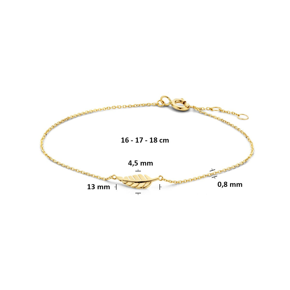 bracelet en or jaune 9k avec motif de ressort