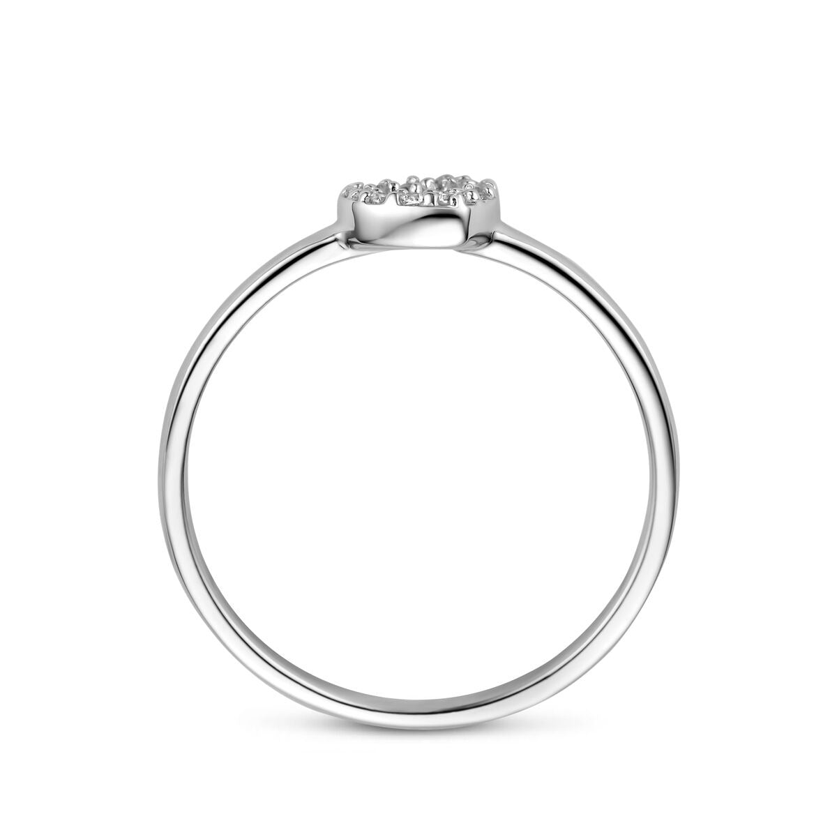 bague cœur zircone argent rhodié