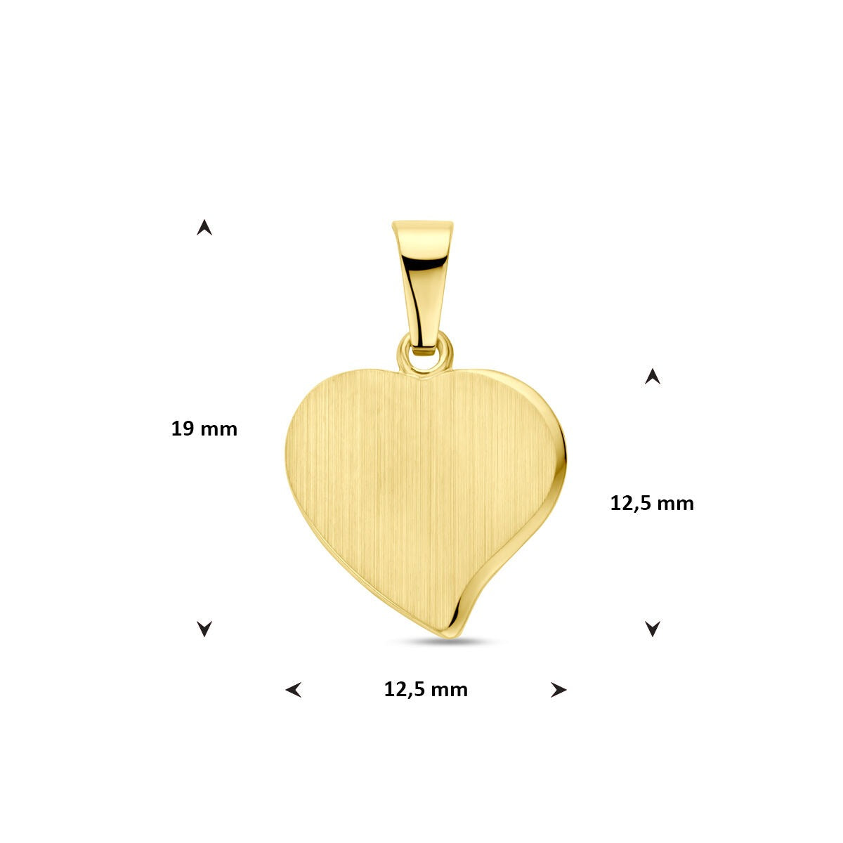 pendentif en forme de cœur en or jaune 14k