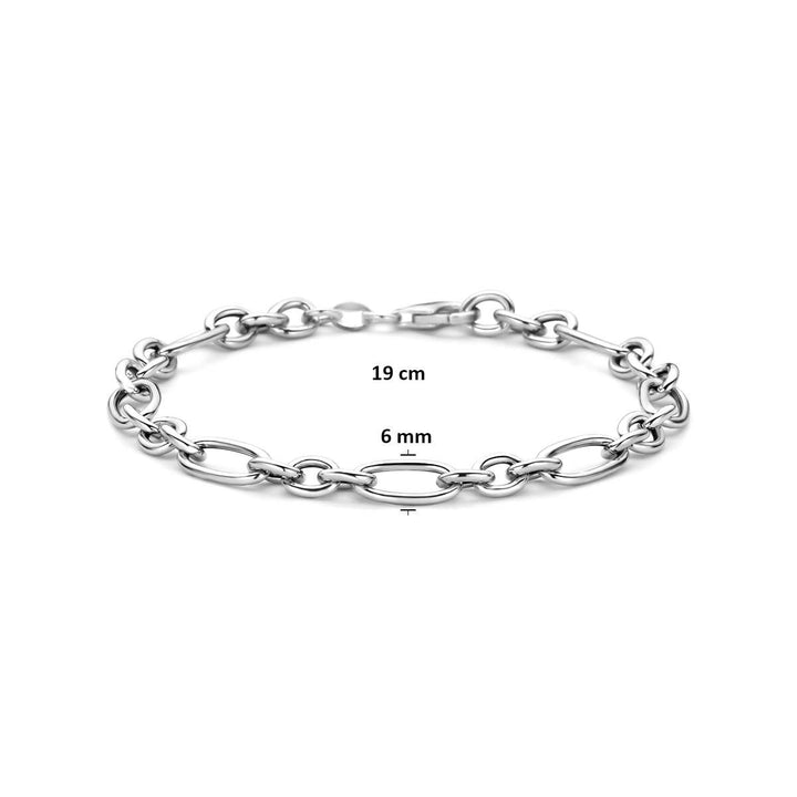 Gerhodineerd zilveren ankerschakel armband