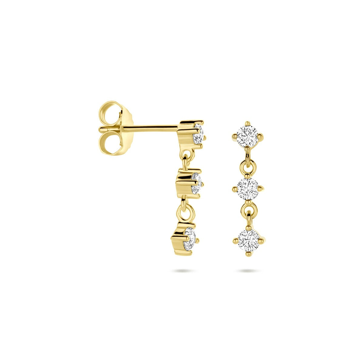 Boucles d'oreilles en argent plaqué or avec zircone