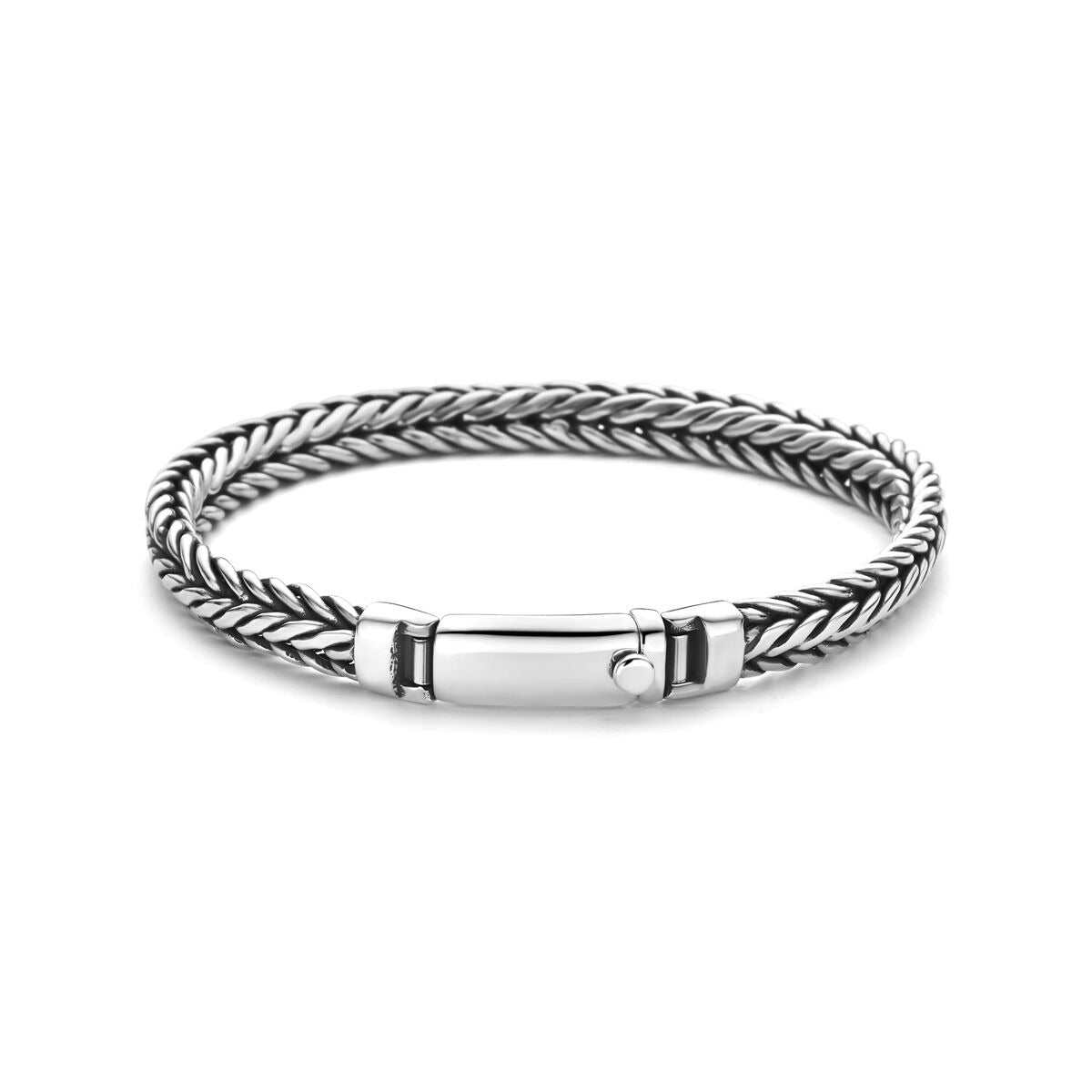 Bracelet en argent oxydé en queue de renard 925 – pour homme