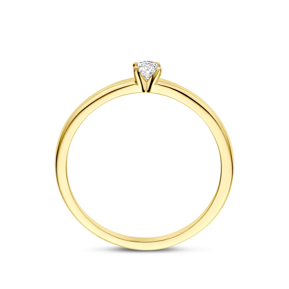 Bague en or jaune 14k avec diamant de culture de 0.10ct