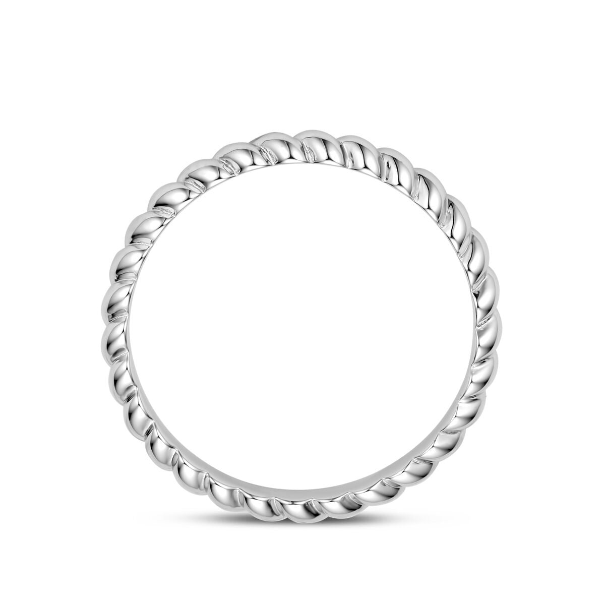Bague pour femme en argent rhodié 925, 3mm
