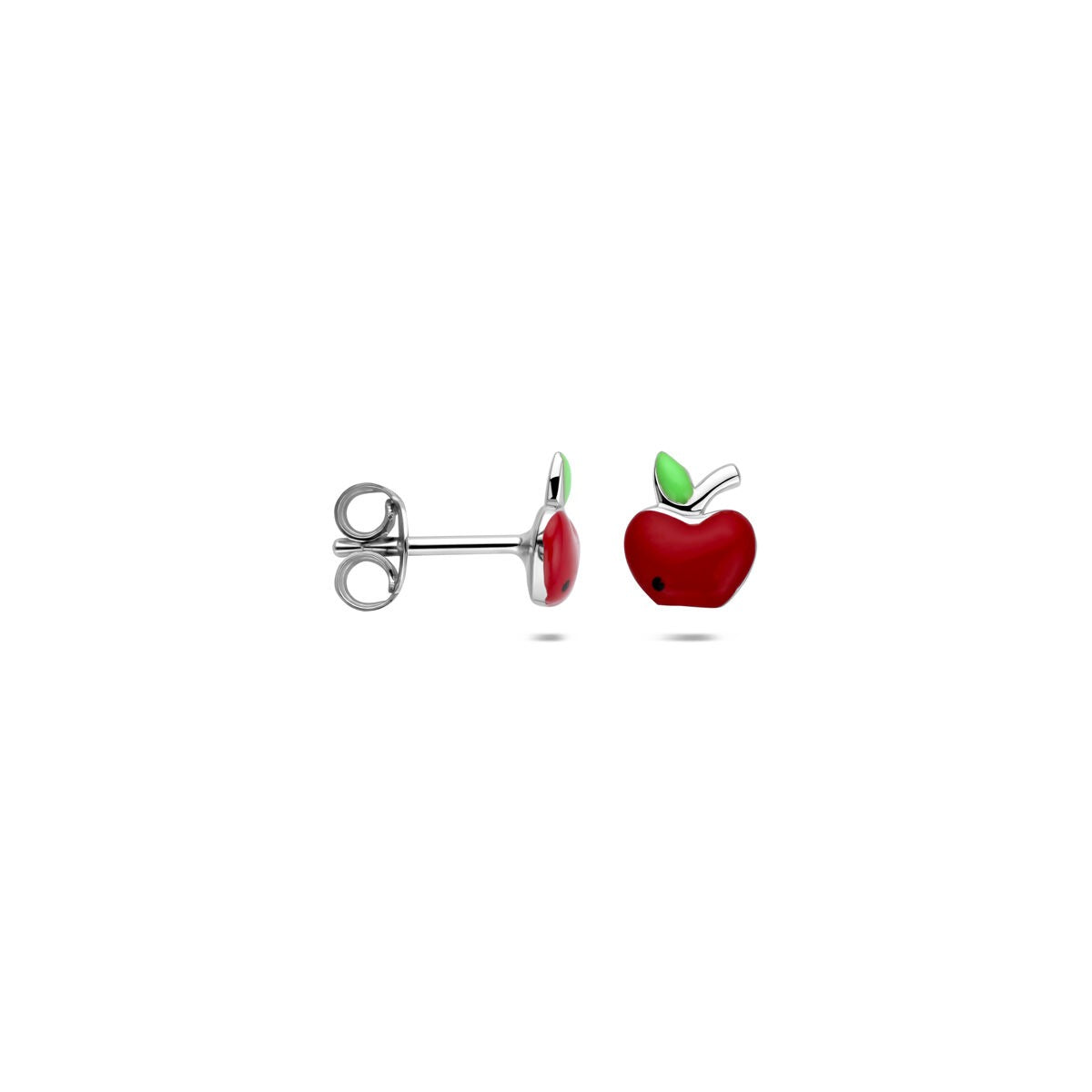 Puces d'oreilles pour enfant en argent 925 rhodié pomme