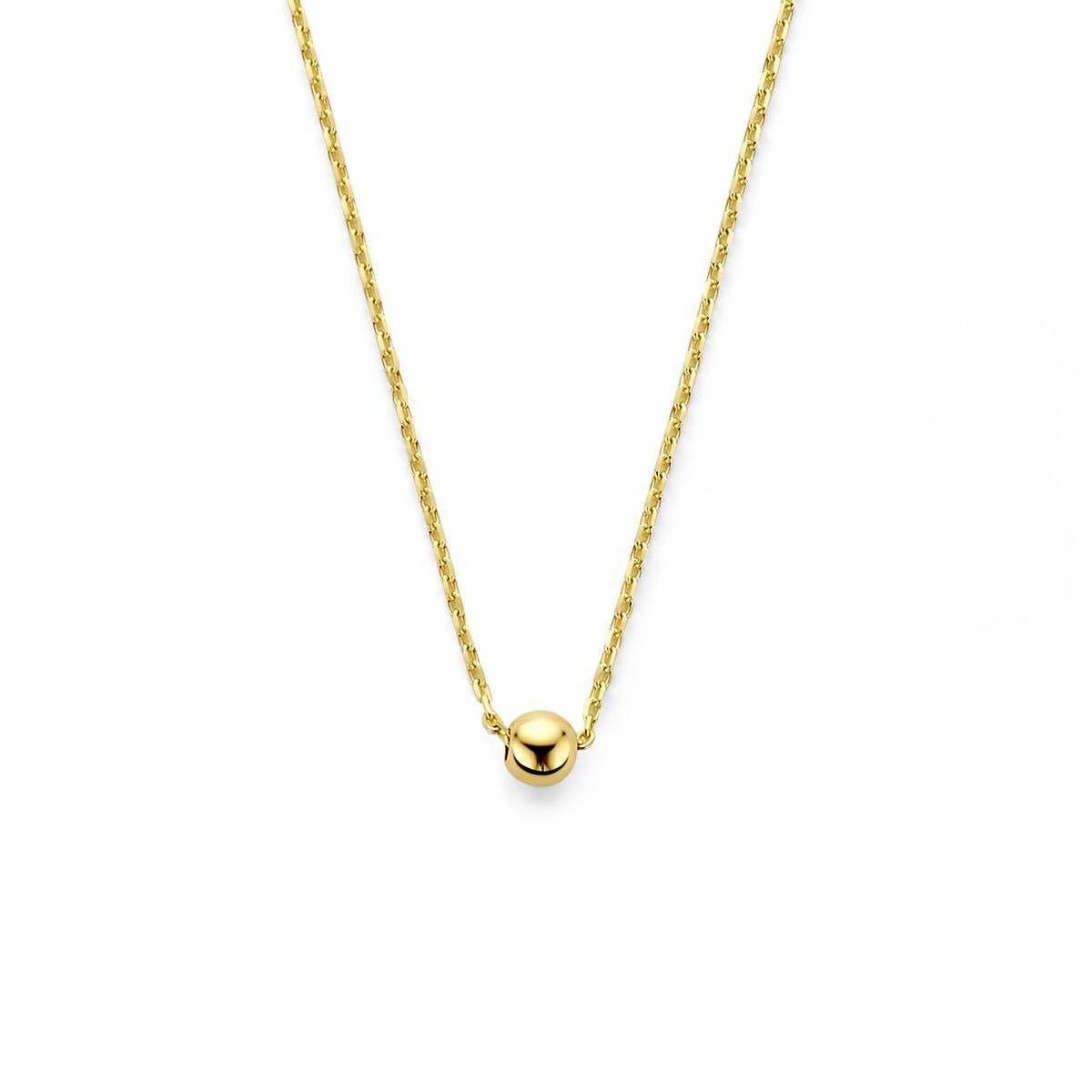 Collier en or jaune 9 carats avec une boule brillante.