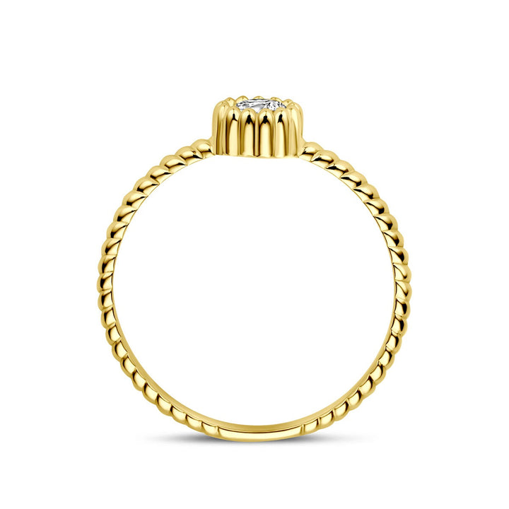 9k Geelgouden ring met zirkonia