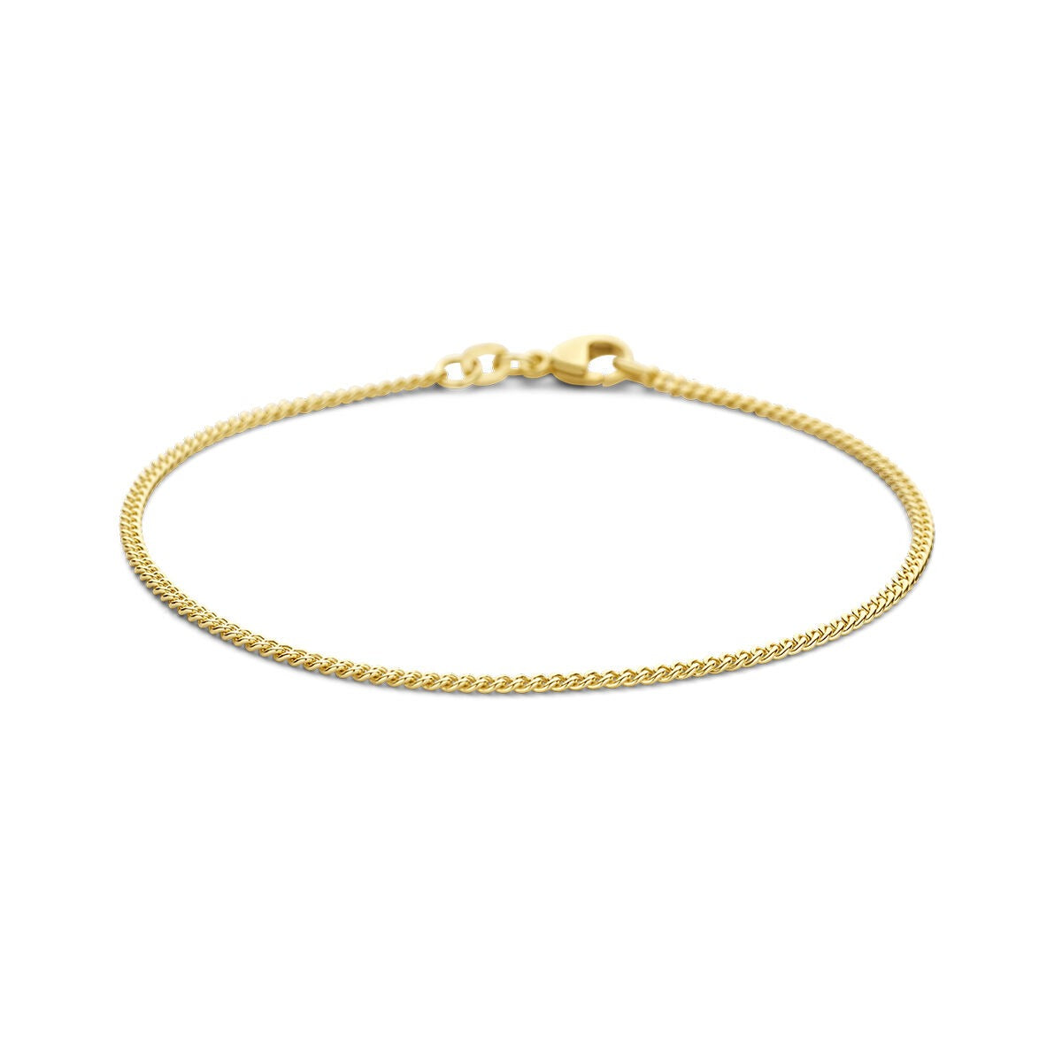 collier en maille gourmette en or jaune 14k unisexe