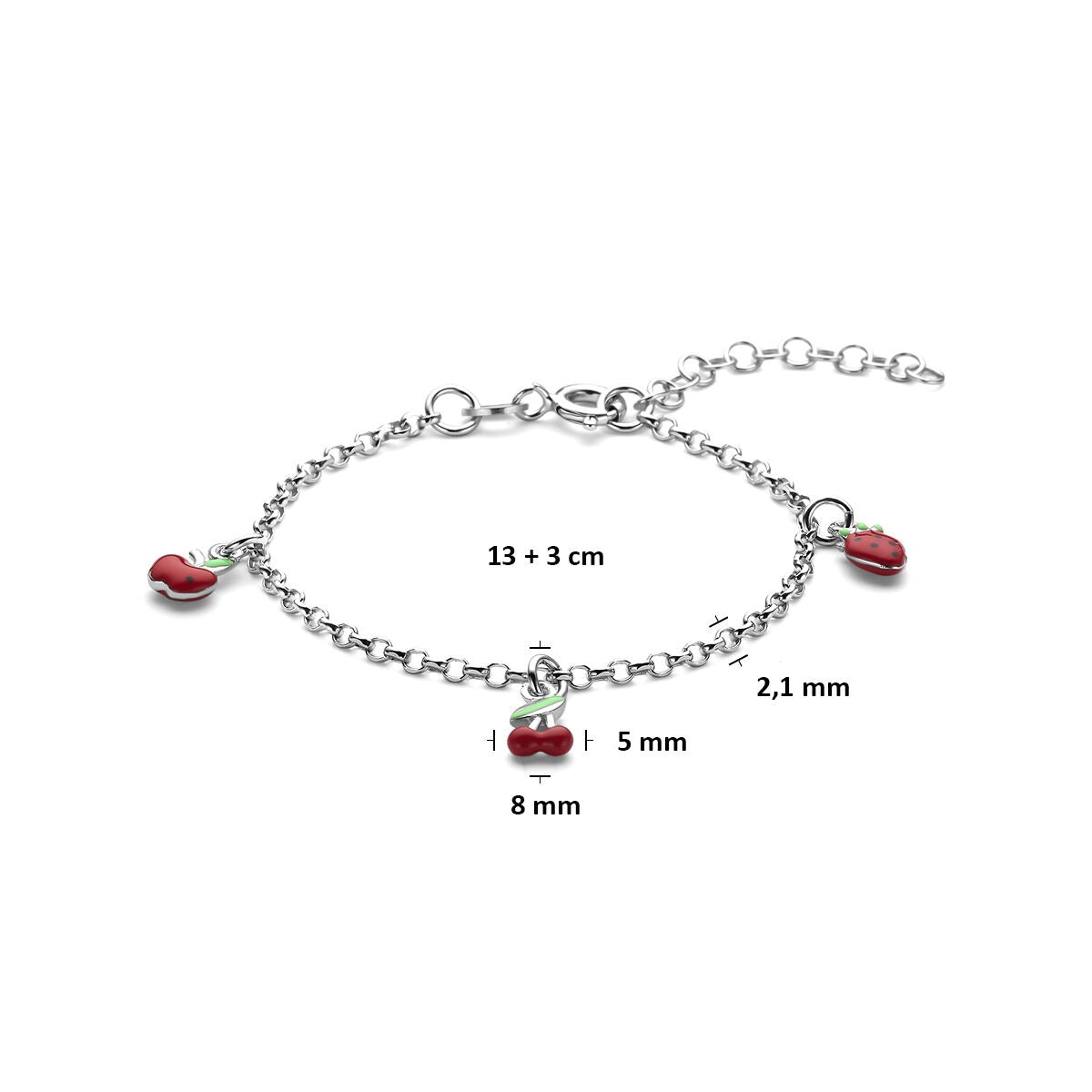 Bracelet pour enfant en argent avec fruits – rhodié argent 925