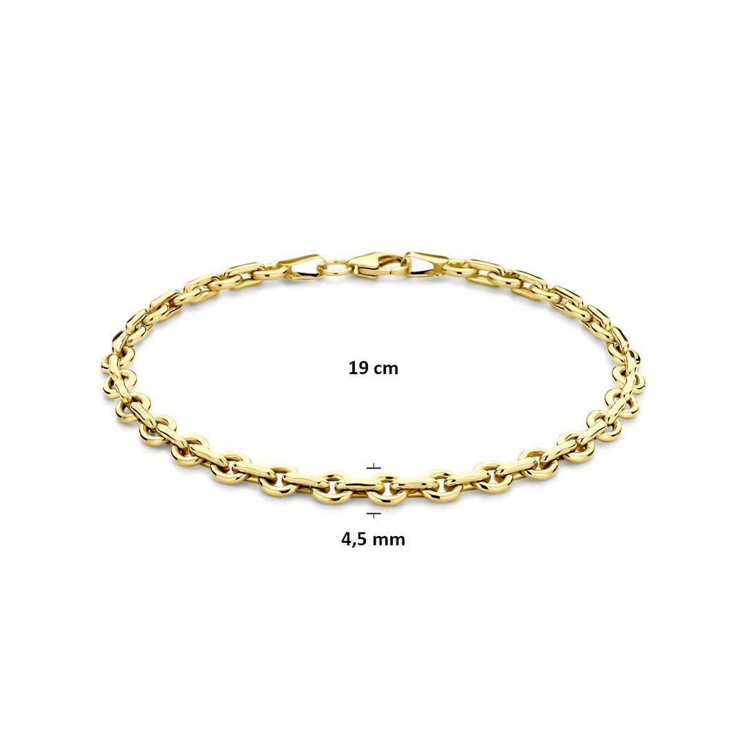 14k geelgouden dames armband met zilveren kern – verfijnde luxe in Silgold
