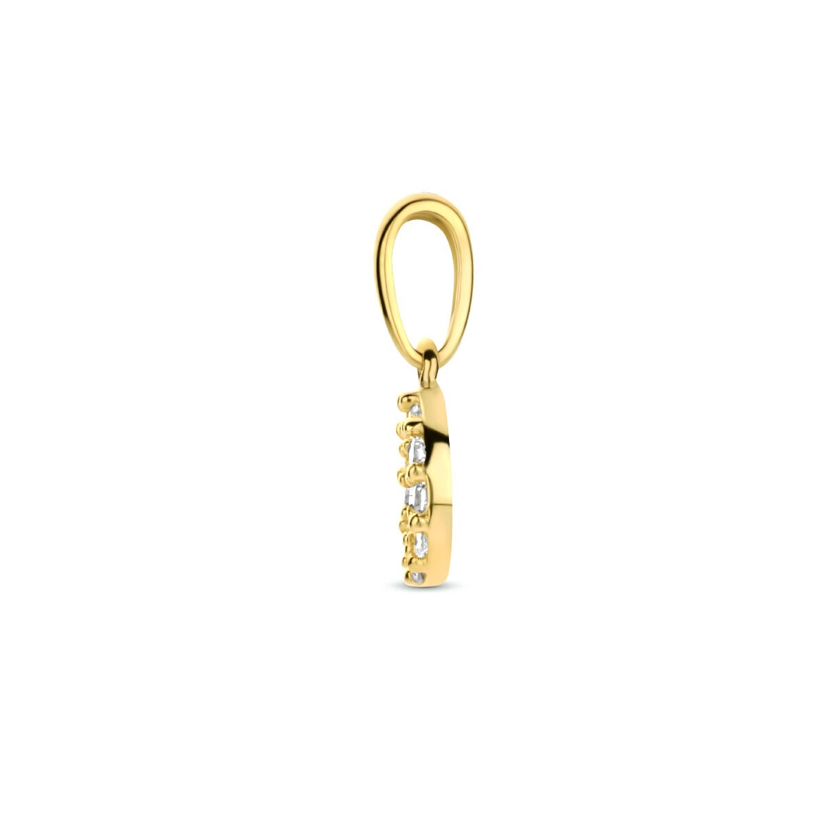 Pendentif en or 14k avec rangée de zircones taillées en brillant
