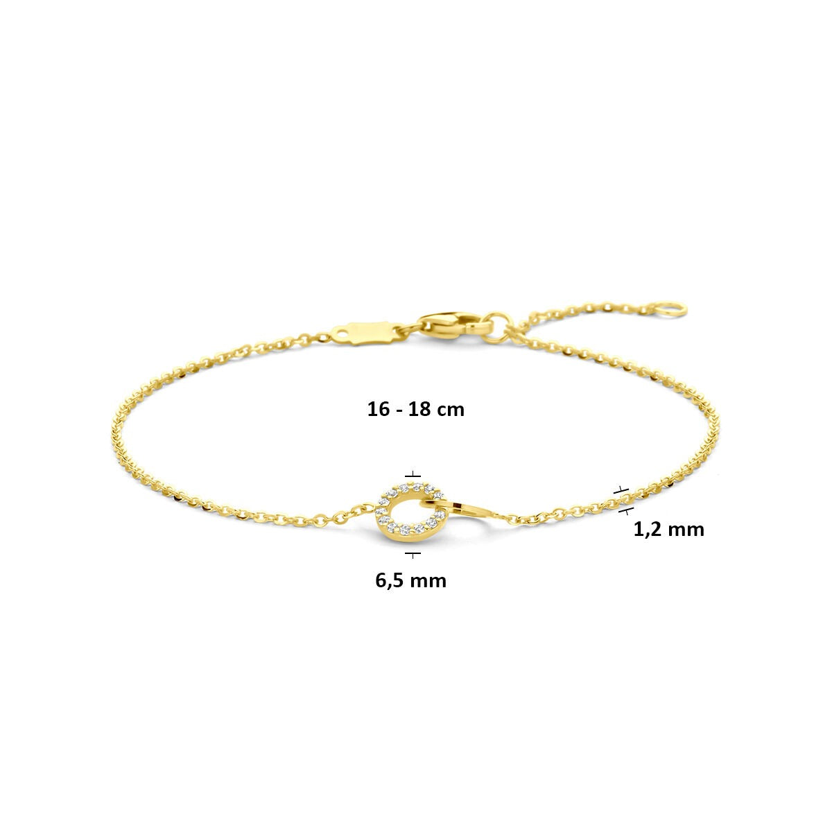 bracelet pour femme en or jaune 14k avec zircone