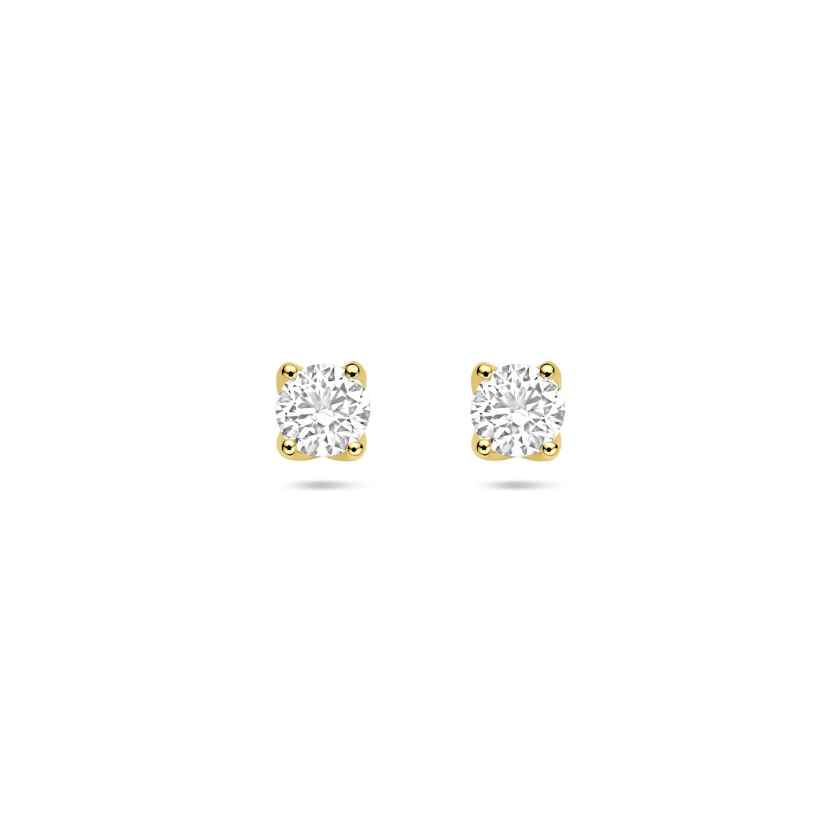 Boucles d'oreilles en or jaune 14 carats avec diamant lab grown de 1,0 ct.