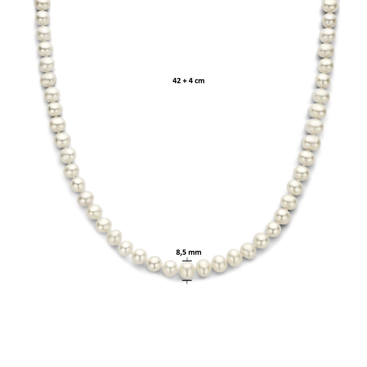 Collier en argent avec perles d'eau douce – rhodié argent 925