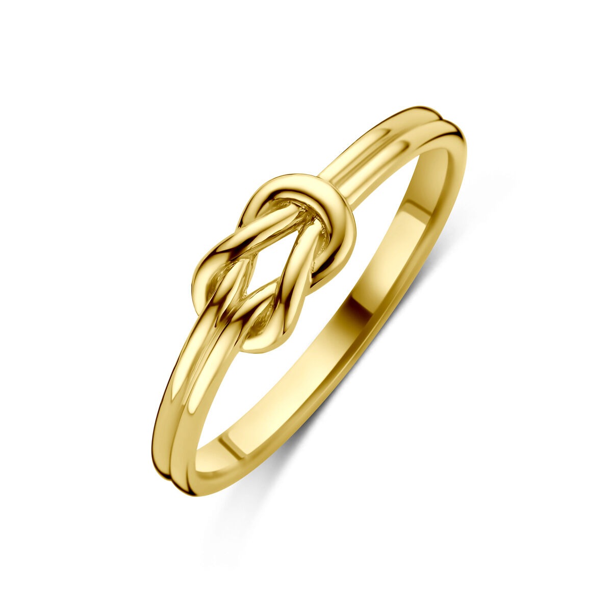 Bague en or jaune 14 carats avec un design noué.