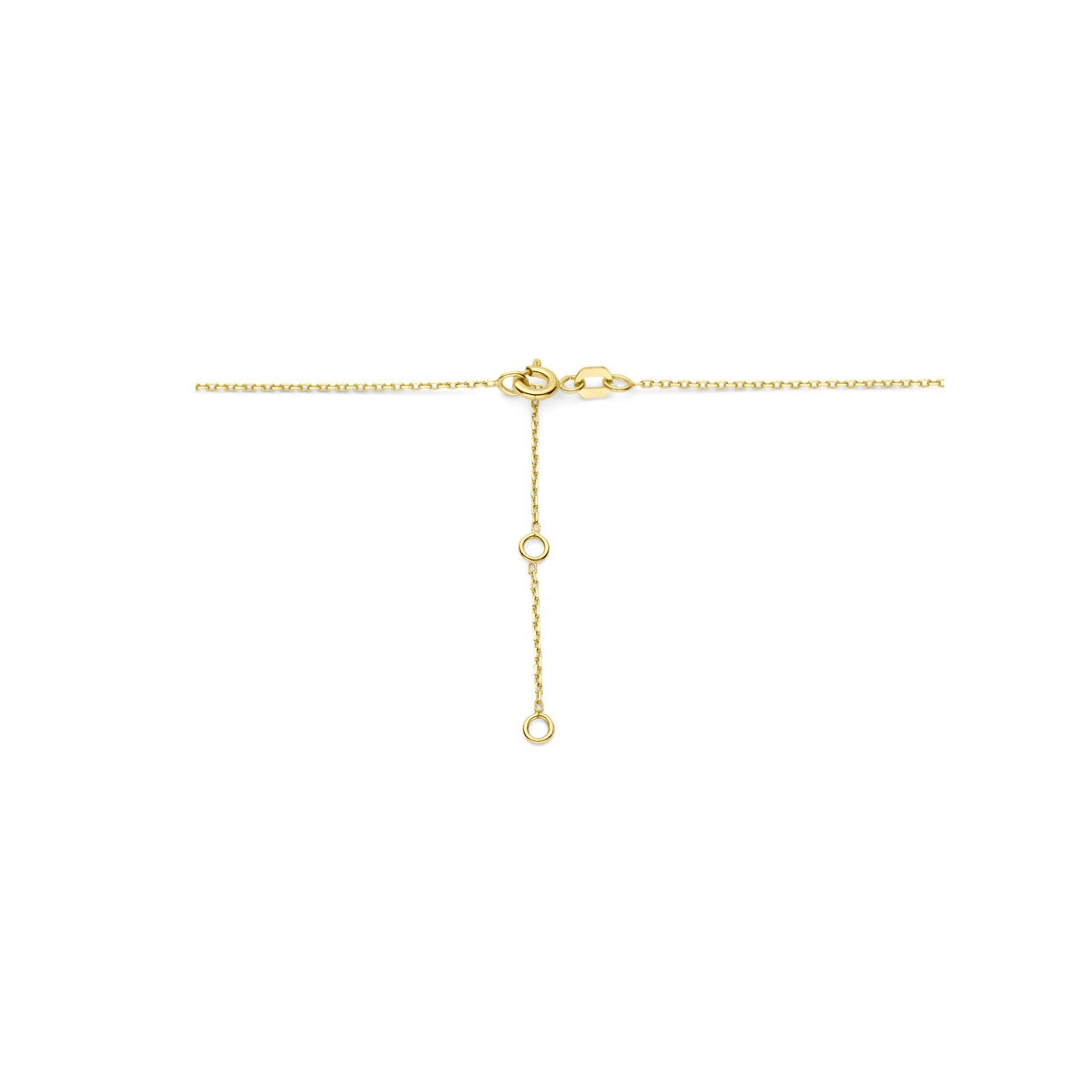 collier en or jaune 14k avec cœur et zircone