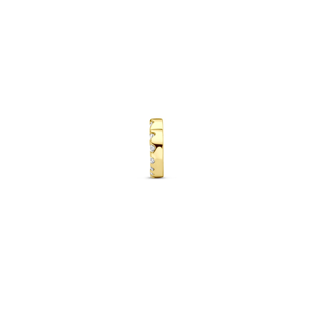 Pendentif en or jaune 14k en forme de cœur avec diamant