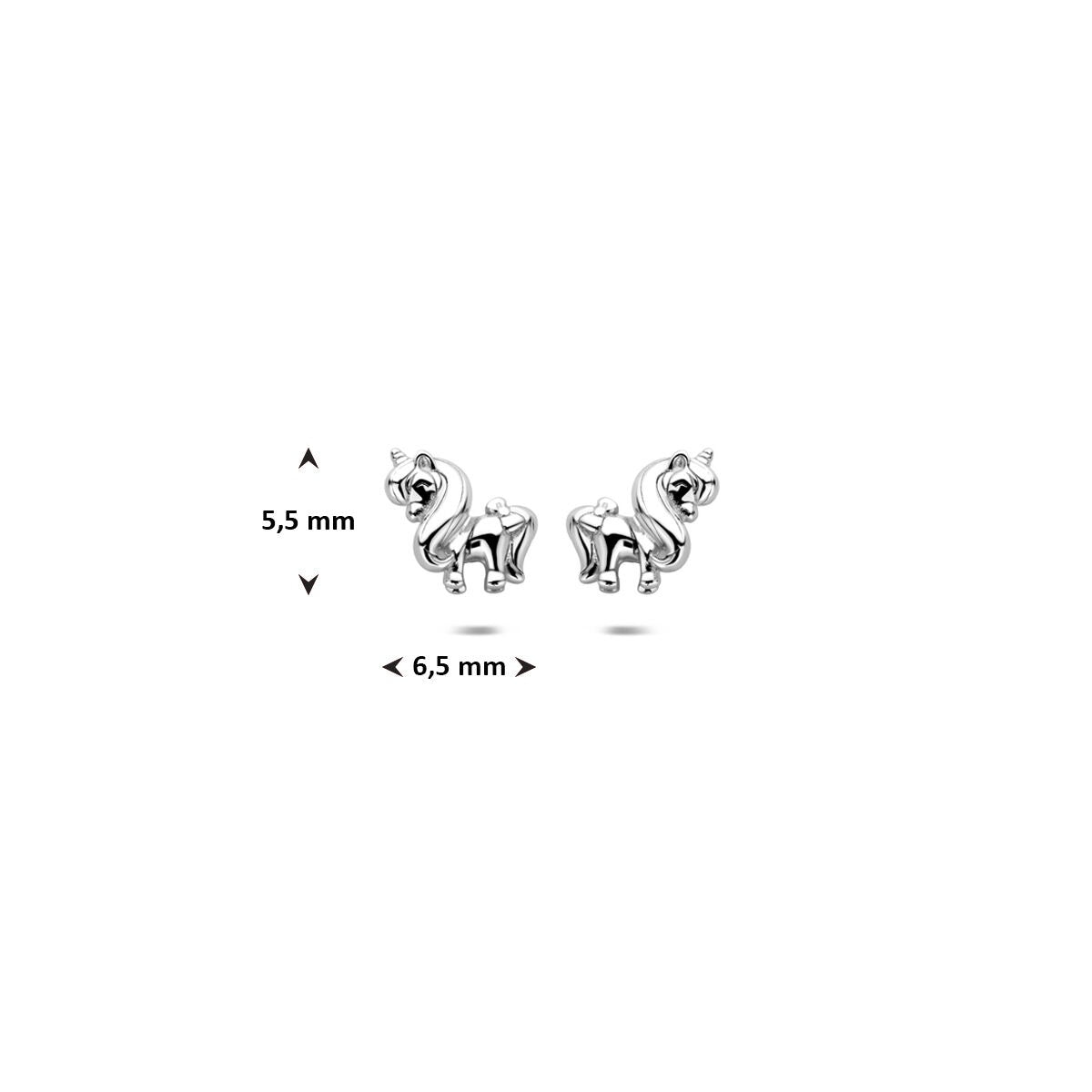 Puces d'oreilles pour enfant argent – boucles d'oreilles licorne 5,5 x 6,5 mm