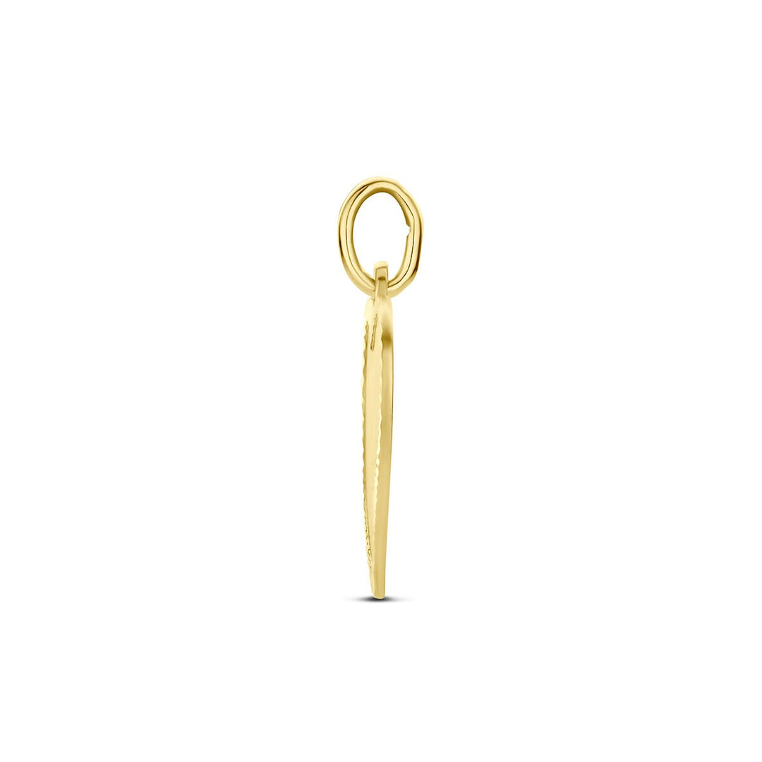 9k Geelgouden hart graveerhanger