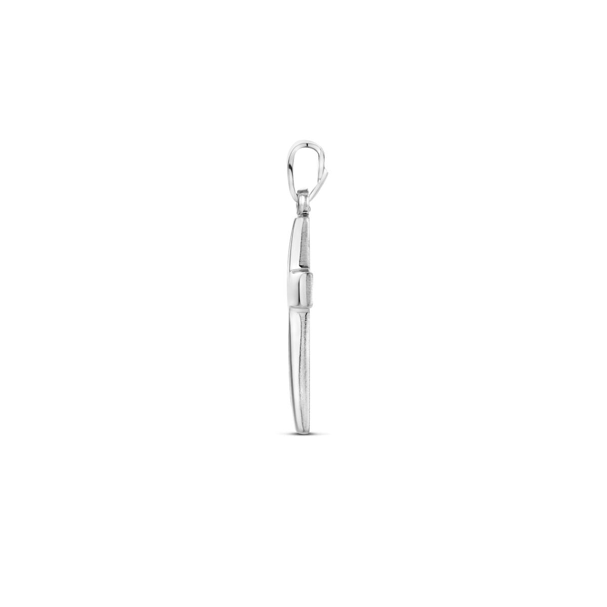Pendentif croix en argent – rhodié 925 argent avec finition luxueuse en trois couches